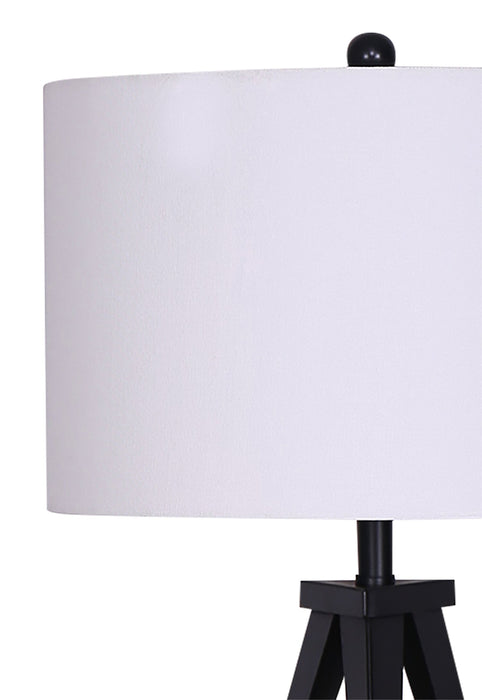 Skyler Matte Black 3-Piece Set, Floor and Two Table Lamps