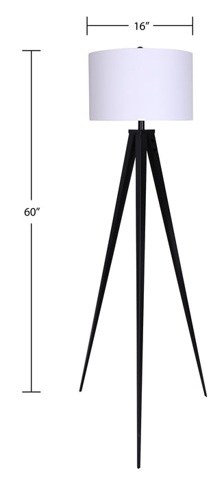 Skyler Matte Black 3-Piece Set, Floor and Two Table Lamps