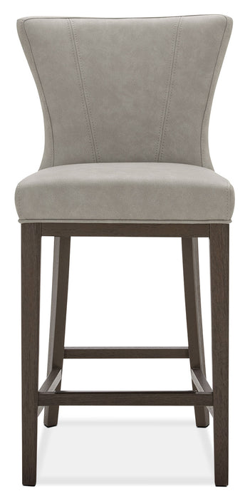 Quinn Counter-Height Stool with Vegan Leather Fabric - Taupe