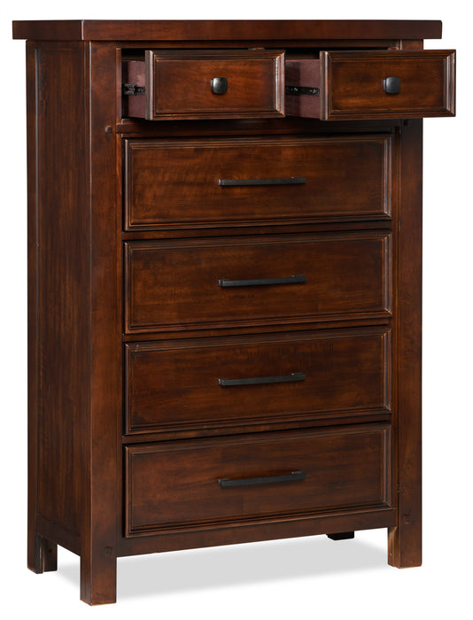Sonoma Bedroom Chest of Drawers, 6-Drawer, 38\"W x 54\"H - Mango Brown