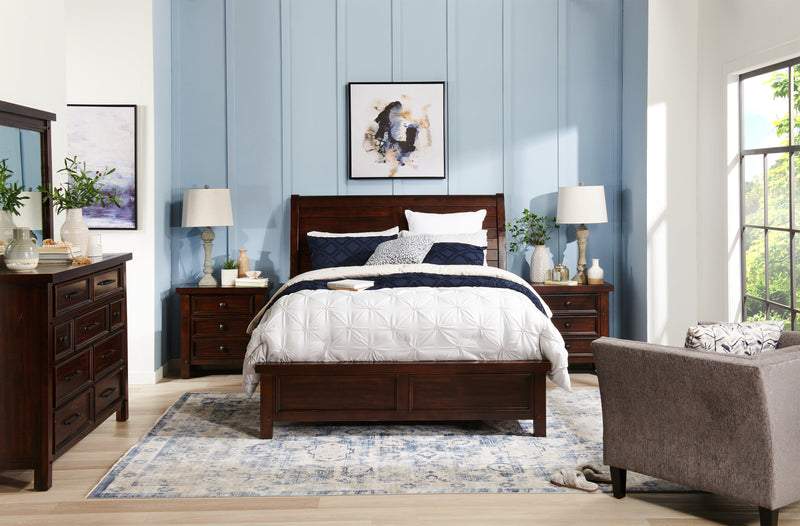 Sonoma Panel Bed with Headboard & Frame, Mango Brown - Queen Size