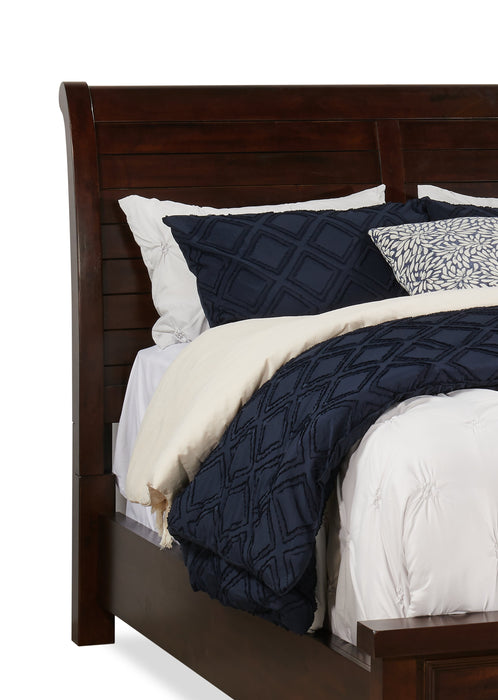 Sonoma Panel Bed with Headboard & Frame, Mango Brown - King Size