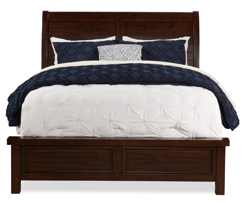 Sonoma Panel Bed with Headboard & Frame, Mango Brown - King Size