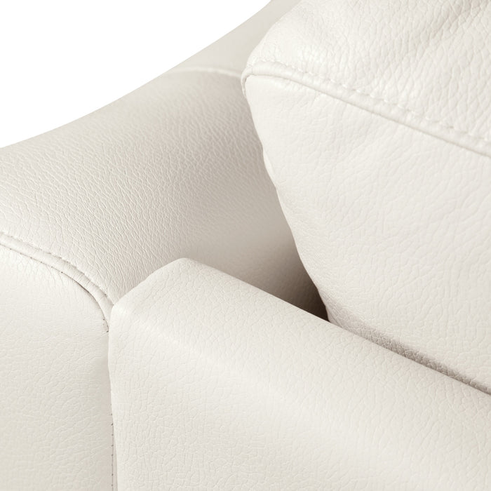 Andi 84\" Leather-Look Fabric Sofa with Button Tufting - Beige