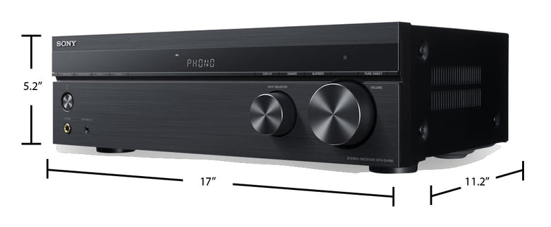 Sony 2-Channel Stereo Receiver with Phono Input and Bluetooth - STRDH190