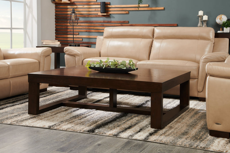 Watson 56\" Contemporary Coffee Table - Dark Brown Wood