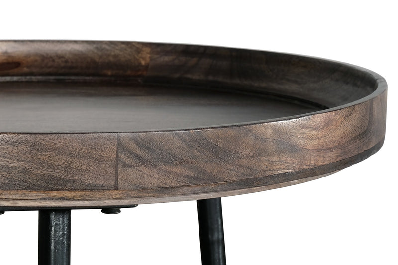 Nashik 24\" Round Accent Table - Grey Brown