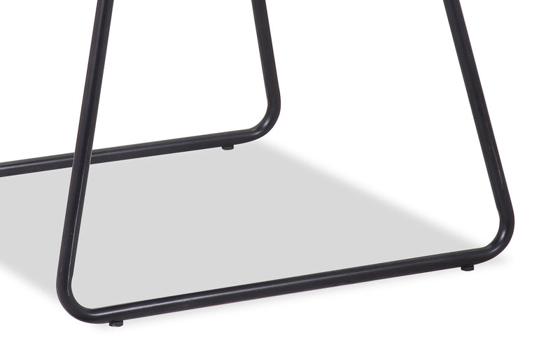 Tess Dining Chair with Leather-Look Fabric, Metal - Grey