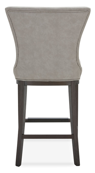 Quinn Counter-Height Stool with Vegan Leather Fabric - Taupe