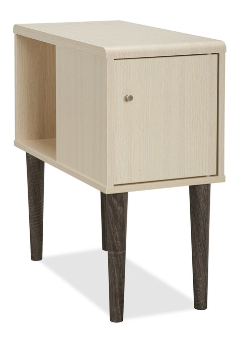 Torry 11.5\" Chairside Table with Cabinet - Ivory