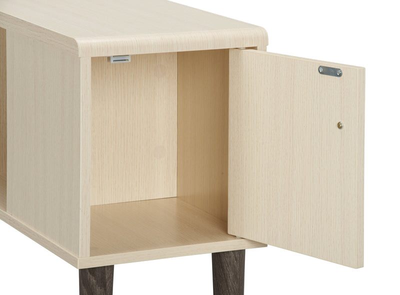 Torry 11.5\" Chairside Table with Cabinet - Ivory