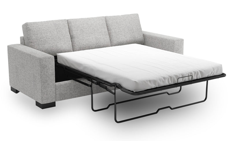 Made in Canada Customizable Sofa Lab Track 85\" Linen-Look Fabric Sofa Bed with Track Arms - Luna Domino Grey