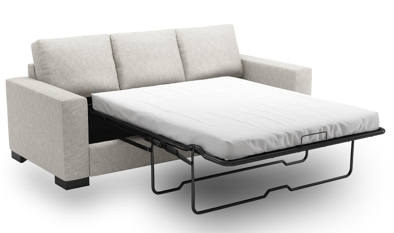 Made in Canada Customizable Sofa Lab Track 85\" Chenille Fabric Sofa Bed with Track Arms - Luxury Silver