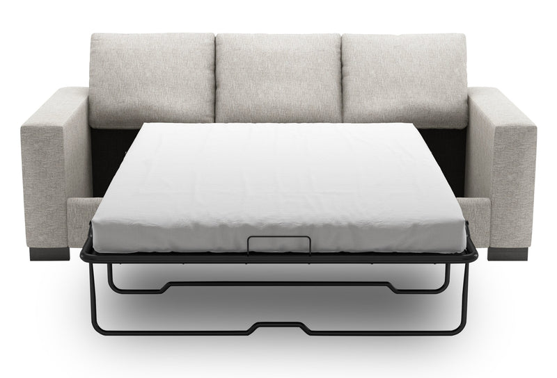 Made in Canada Customizable Sofa Lab Track 85\" Chenille Fabric Sofa Bed with Track Arms - Luxury Silver