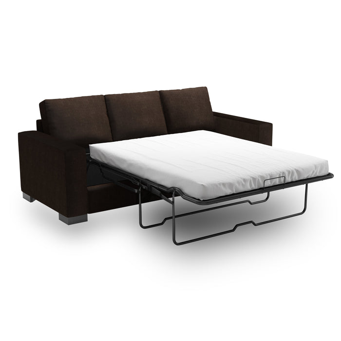 Made in Canada Customizable Sofa Lab Track 85\" Chenille Fabric Sofa Bed with Track Arms -  Luxury Chocolate Brown