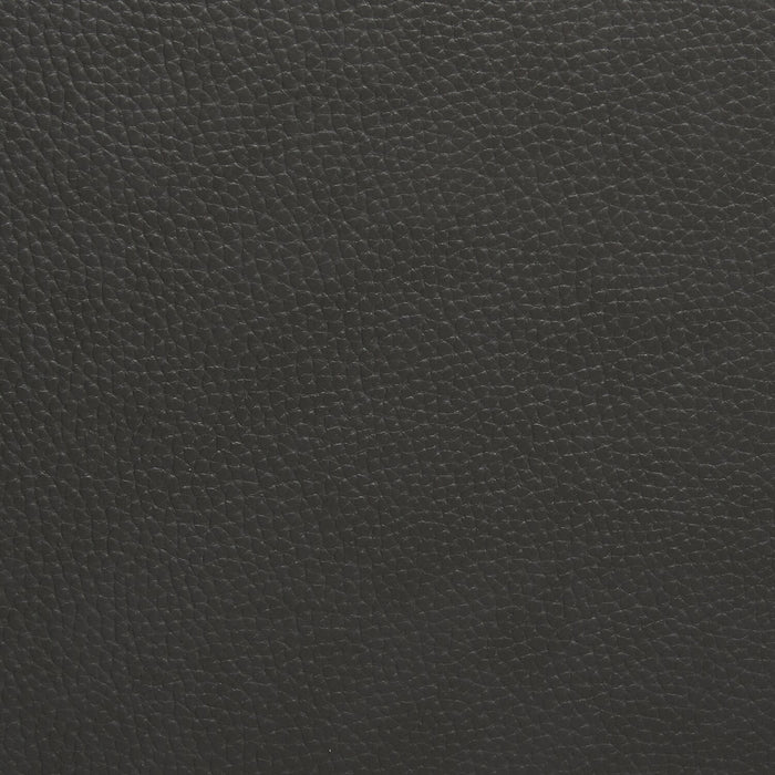 Tulsa Upholstered Platform Bed in Grey Vegan-Leather Fabric, Button Tufted - Queen Size