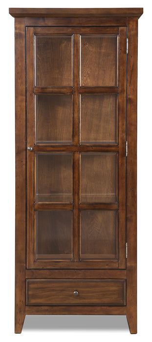 Bardini 28.25\" Display Cabinet with Framed Glass Door - Cherry Brown