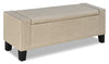 Milan 53.5\" Storage Ottoman - Beige Linen-Look