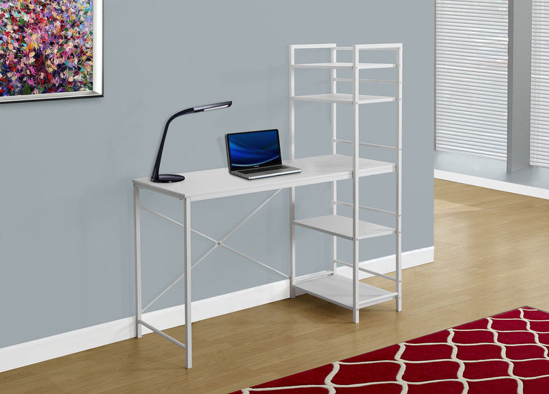 Lulea 48\" Office Desk with Open Shelves - White