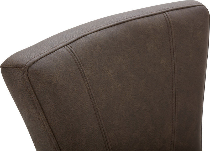 Quinn Barstool with Vegan Leather Fabric - Brown