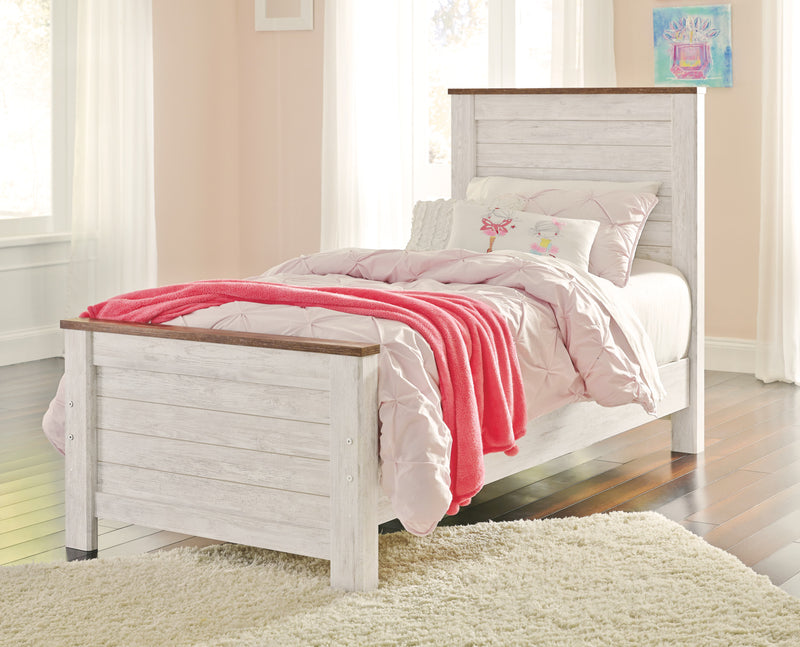 Willowton Panel Headboard for Kids, Whitewash - Twin Size