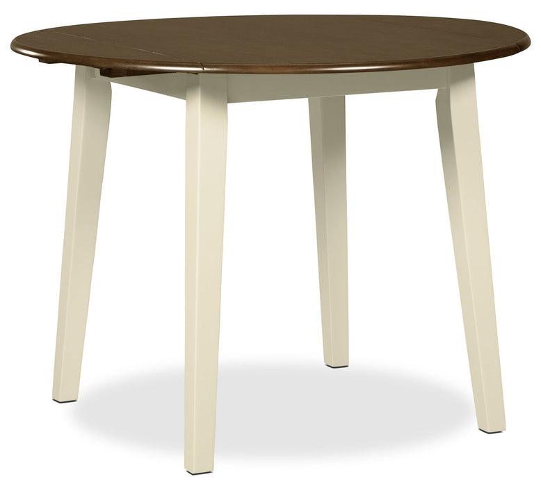 Woodanville 3pc Drop-Leaf Dining Set with Table & 2 Chairs, 40.5\"W Round - Two Tone White & Brown