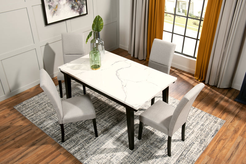 Verona Dining Chair with Linen-Look Fabric, Wood - Light Grey