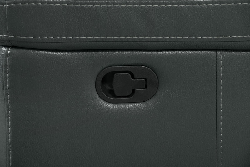 Leo 5-Piece Leather-Look Fabric Reclining Sectional - Grey