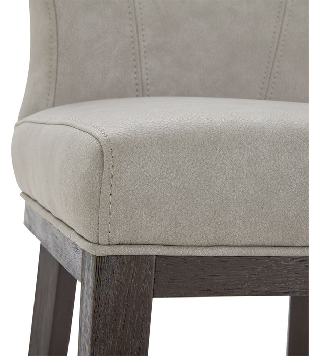 Quinn Counter-Height Stool with Vegan Leather Fabric - Taupe
