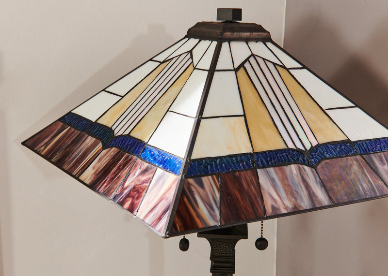 Walter 62\" Tiffany Style Hand-Blown Glass Floor Lamp