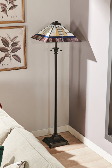 Walter 62\" Tiffany Style Hand-Blown Glass Floor Lamp