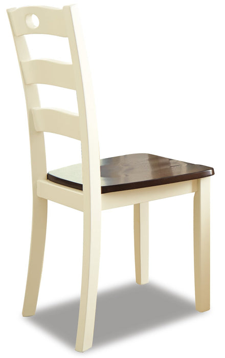 Woodanville Dining Chair, Ladder Back -Two-Tone White & Brown
