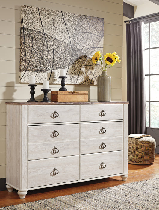 Willowton Bedroom 6-Drawer Dresser, 60.9\"W x 40.6\"H - Whitewash