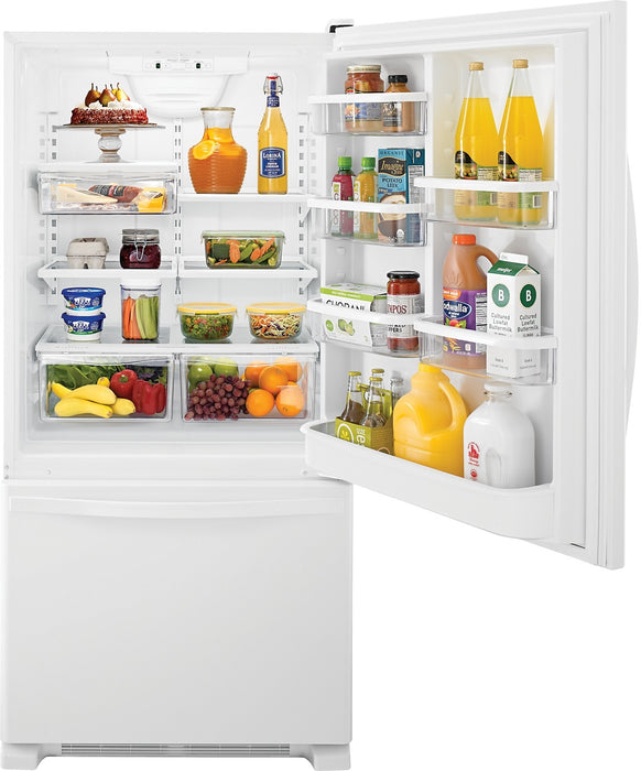 Whirlpool 30\" 18.7 Cu. Ft. Bottom-Mount Refrigerator - White-on-White - WRB329DFBW