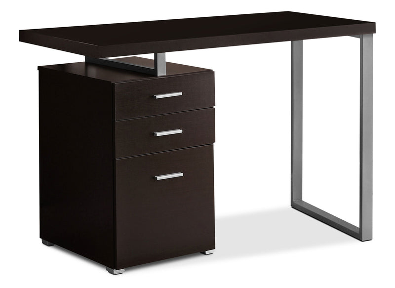 Rimini 48\" Computer Office Desk with 3-Drawers - Cappuccino