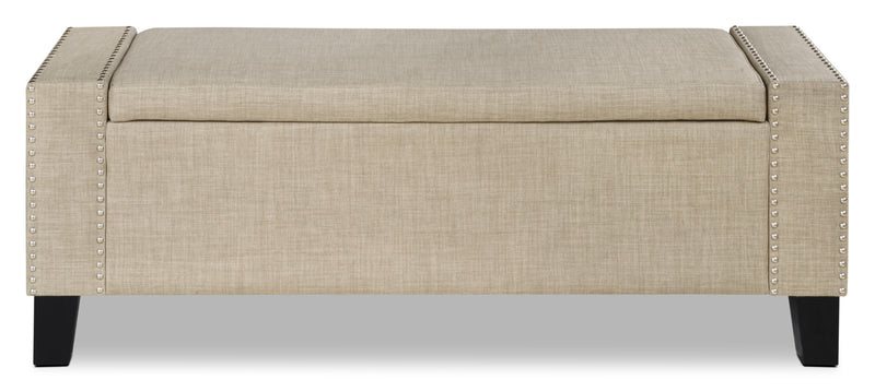 Milan 53.5\" Storage Ottoman - Beige Linen-Look