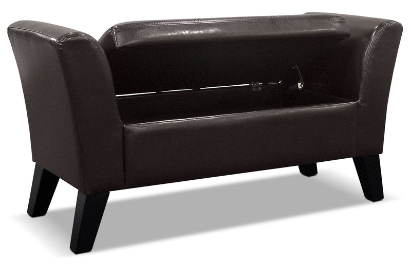 Bonn 45\" Storage Ottoman - Brown Faux Leather