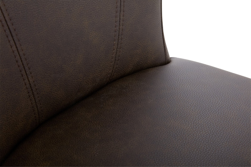 Quinn Counter-Height Stool with Vegan Leather Fabric - Brown