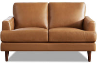 Hydeline Cassia Leather Loveseat - Brown