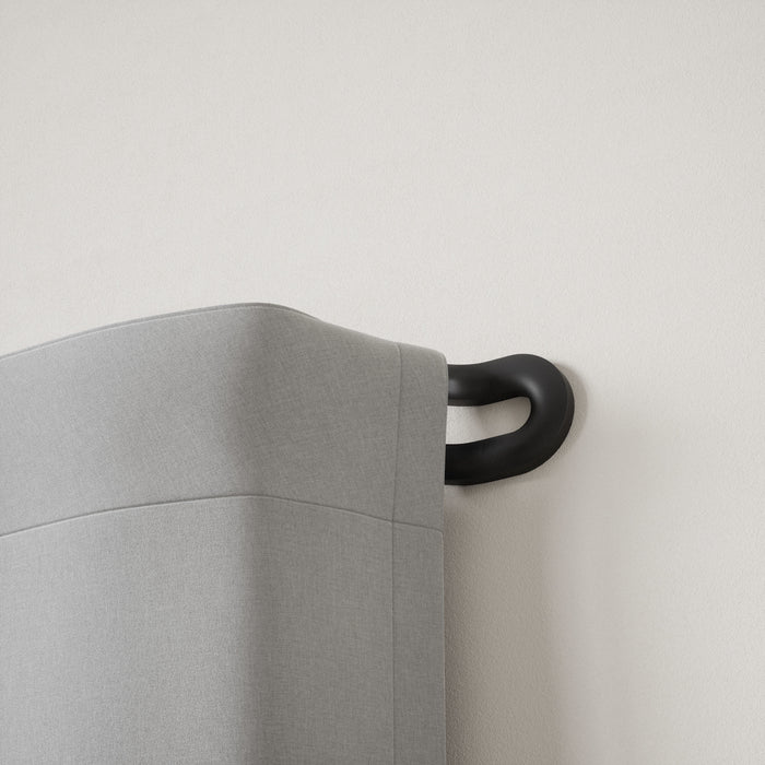 Umbra Midnight Matte Black Expandable Double Blackout 3/4\" Curtain Rod - 42\"-120\" 