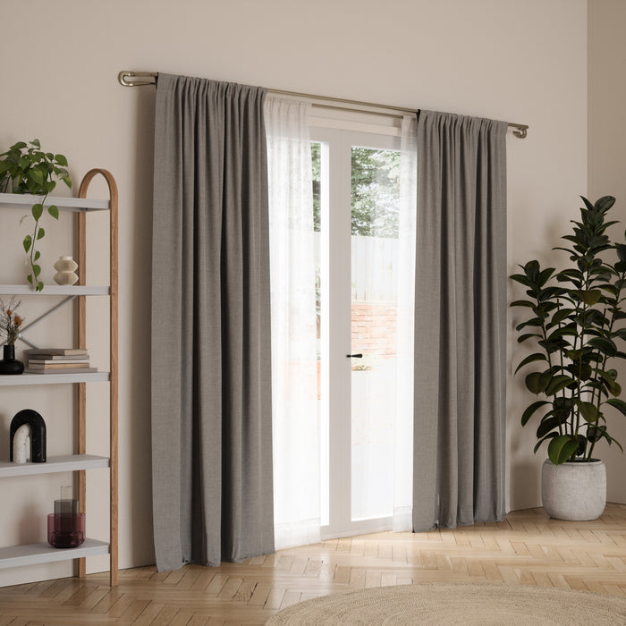 Umbra Midnight Nickel Expandable Double Blackout 3/4\" Curtain Rod - 42\"-120\" 