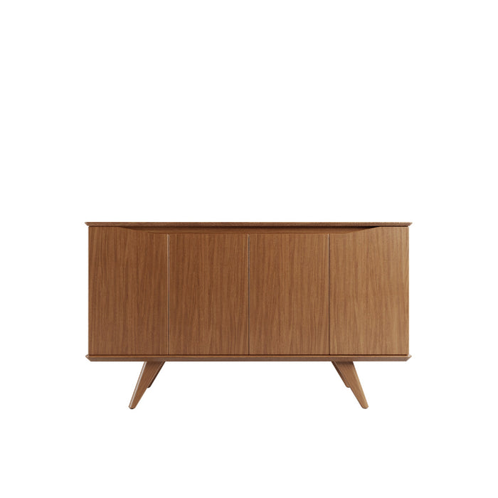 Manhattan Comfort Tudor 53.15” Sideboard with 4 Shelves - Maple Cream