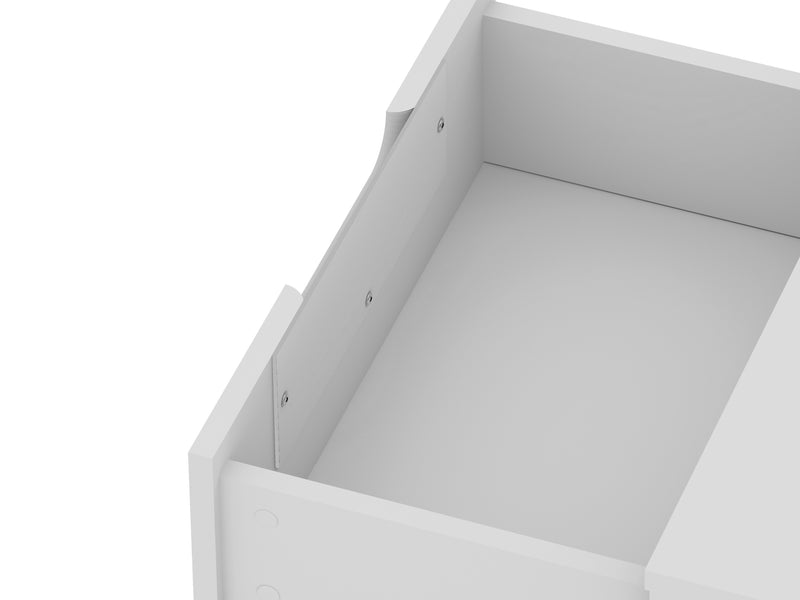 Manhattan Comfort Rockefeller Mid-Century Modern Nightstand with 2 Drawers - White