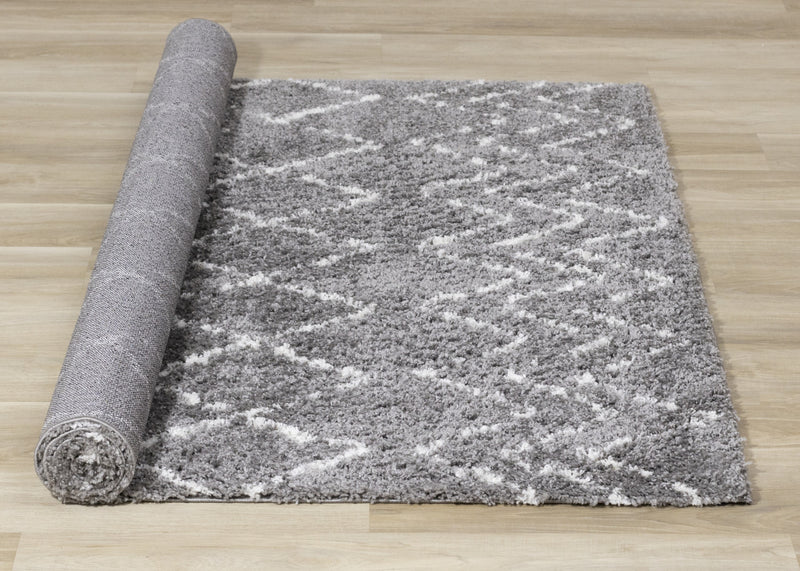 Taylor Grey Cream Rustic Diamond Rug, 7'10\" x 10'6\" Indoor Area Rug