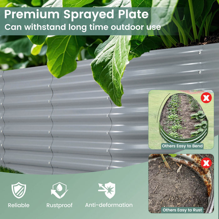 Costway 2 Pcs Raised Garden Bed Kit Planter Raised Garden Boxes Outdoor 65\" X 32\" X 24\" Gray