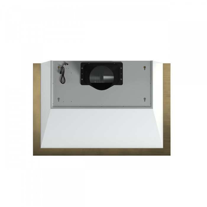 Forno Vittorio 36-Inch Wall Mount Range Hood, White with Antique Brass Trim-FRHWM5078-36BLK