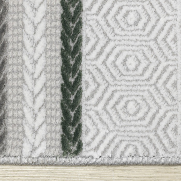 London Multi-Coloured Striped Area Rug - 7'10\" x 10'6\"