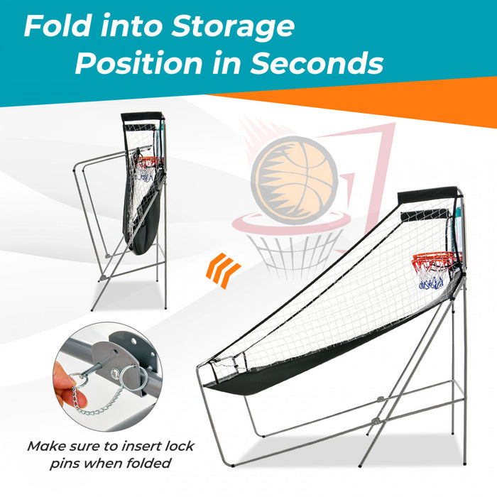 Costway Dual Shot Basketball Arcade Game With 8 Game Modes Electronic Scoring Green