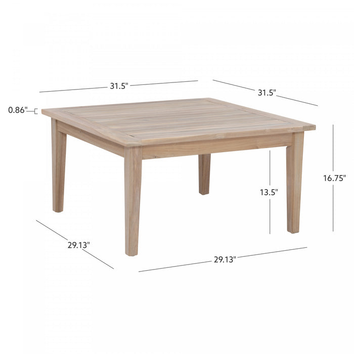 Teagon Square Outdoor Patio Coffee Table - Natural