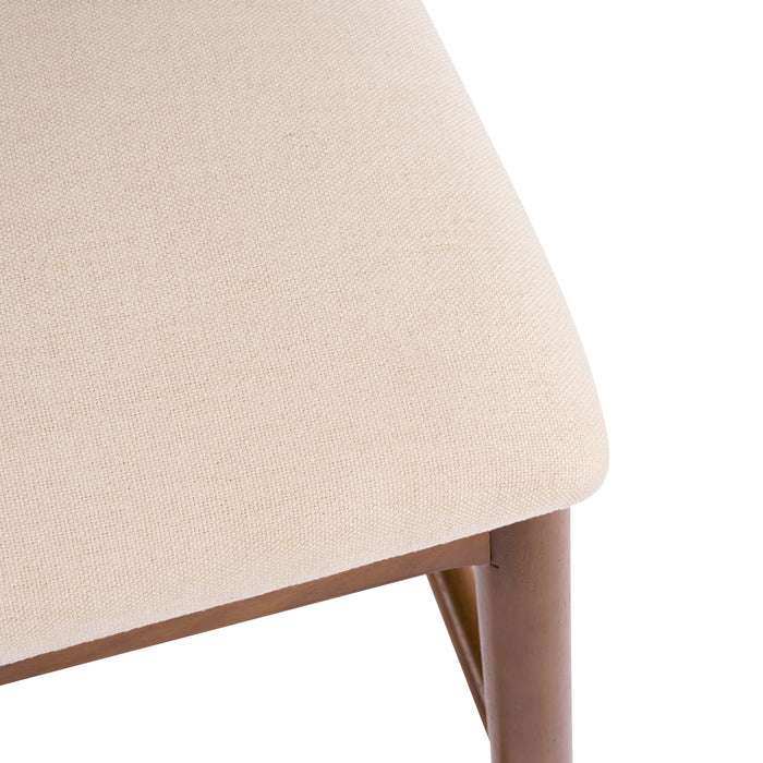 Lois Rubber Wood Counter Stool Set of 2 with Upholstered Seat and Footrest,Beige